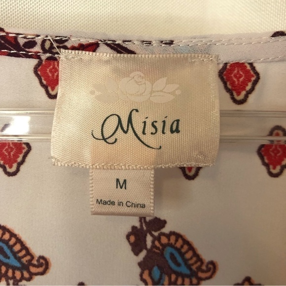 Misia Printed Long Sleeve Vneck Tunic Medium - Picture 4 of 4